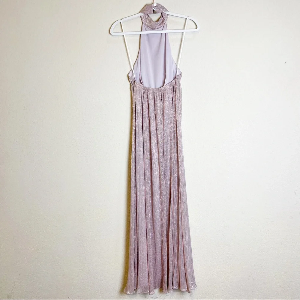 Show Me Your MuMu Collette Collar Dress Maxi Magic Mauve Glimmer Pink Size Small - Picture 4 of 9